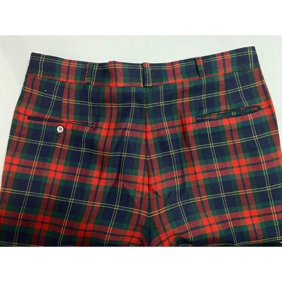 Vintage Lord & Taylor Wool Plaid Pants Size 38 Red Blue GreenTartan Style - Picture 7 of 8